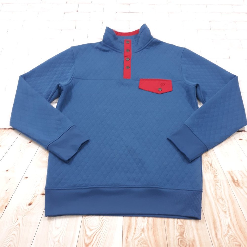 ZYIA Sweater Mens M Outdoor Hiking Snap Close Quilted Diamond Polyester